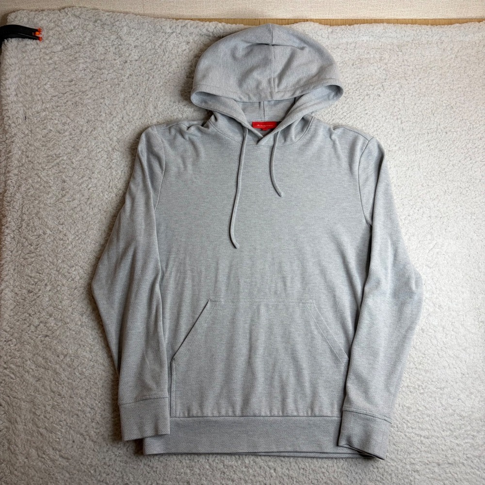 REDVANLY Mens Gray Irving hoodie golf pullover kangaroo pocket S
